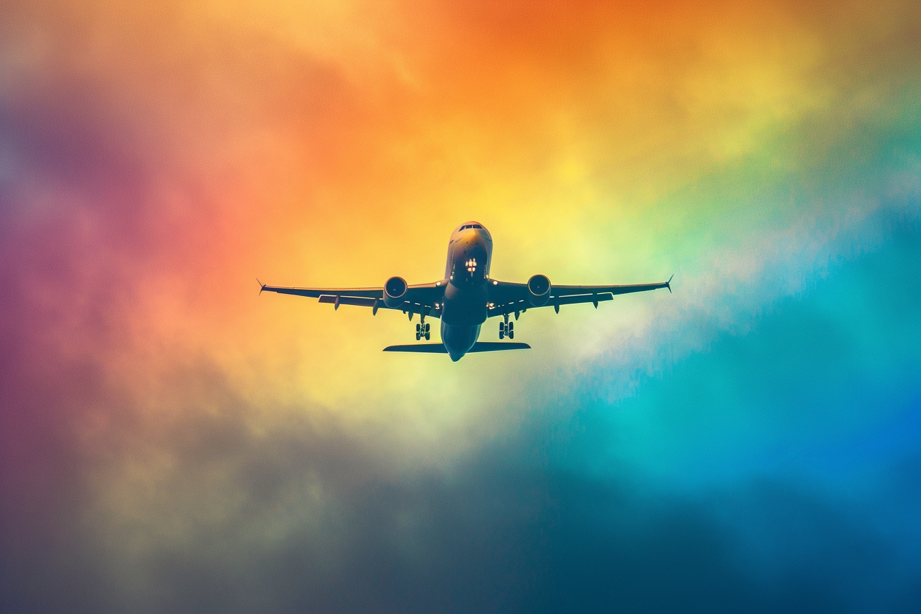 Image gratuite Avion et arc-en-ciel 3