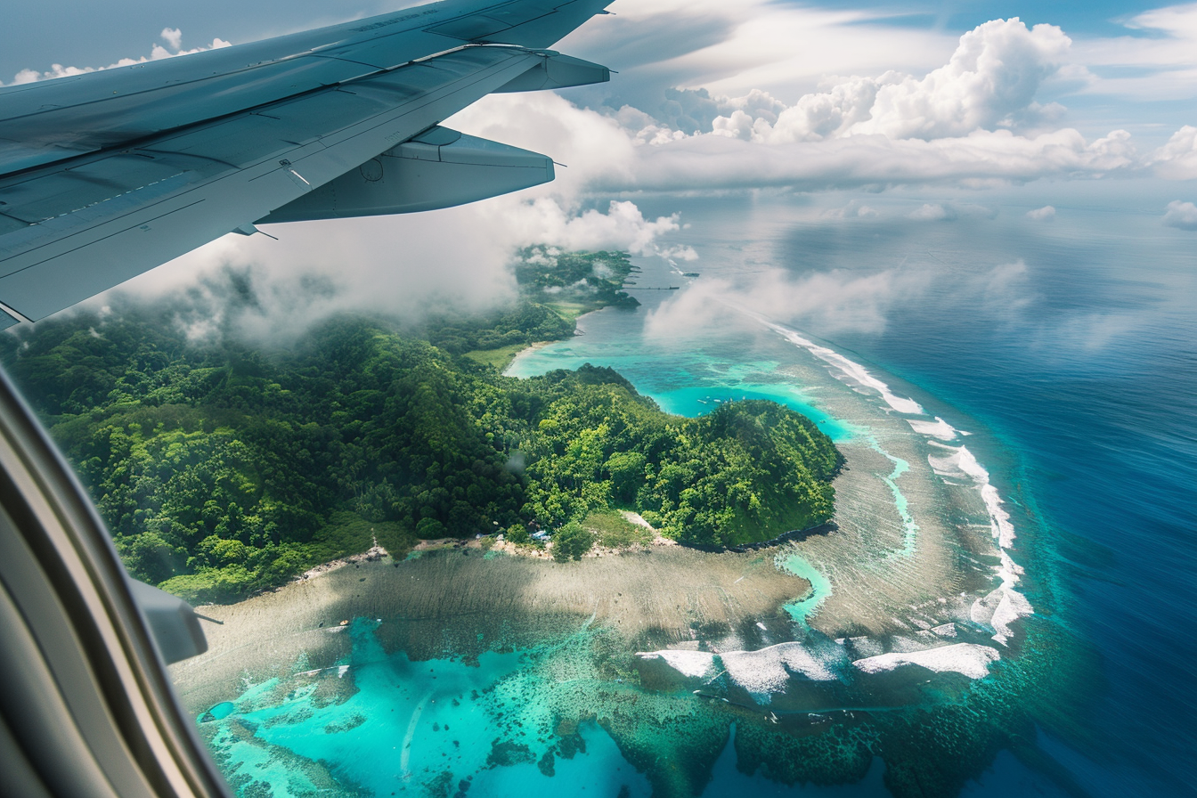 Image gratuite Avion et île tropicale 1