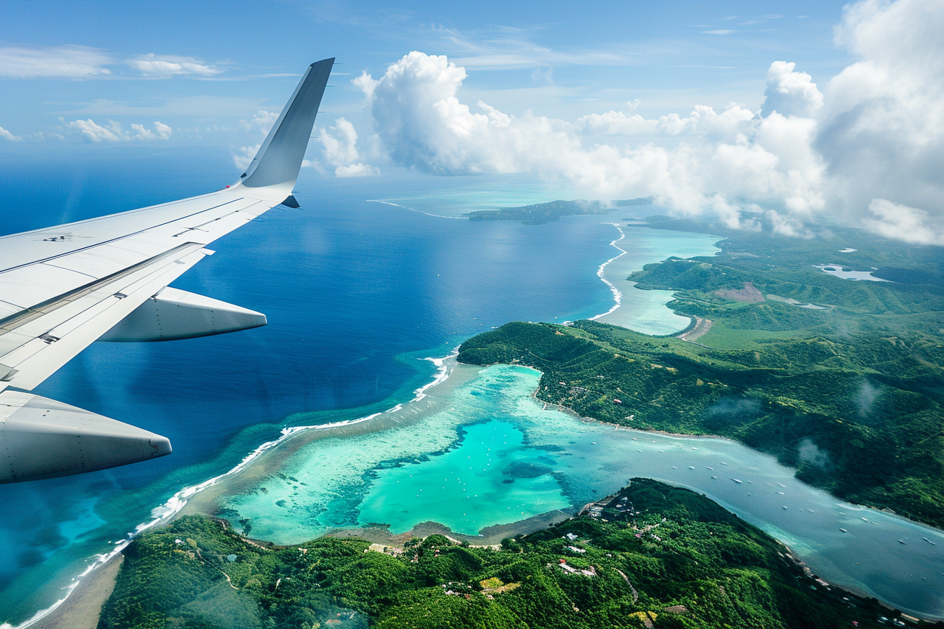 Image gratuite Avion et île tropicale 2