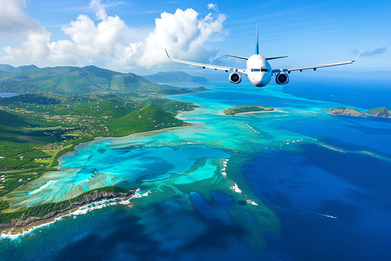 Image gratuite Avion et île tropicale 3