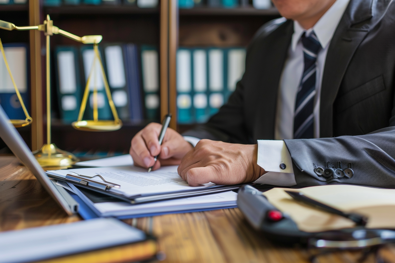 Image gratuite Avocat d&rsquo;entreprise examinant contrats 3