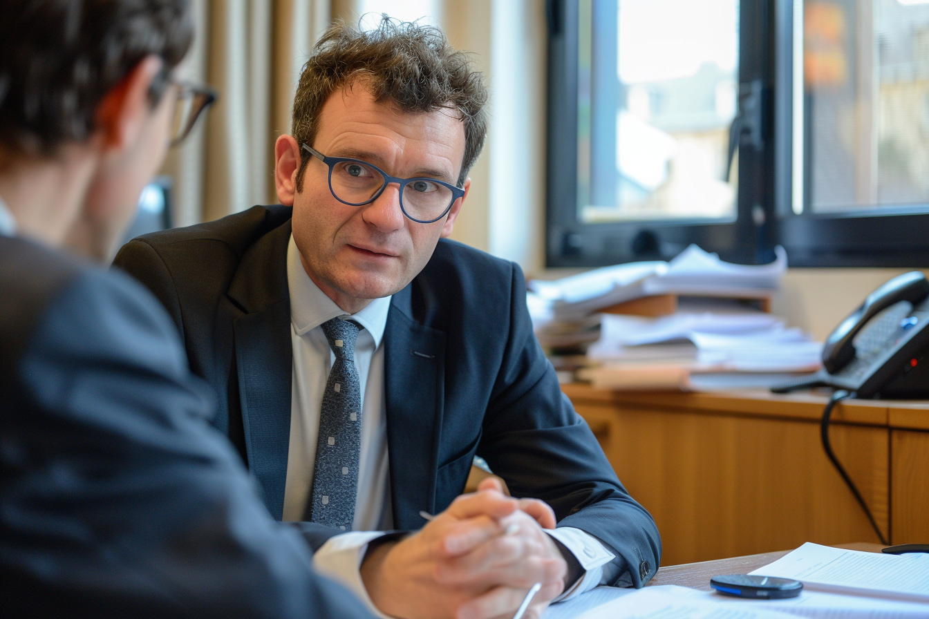 Image gratuite Avocat défense publique discutant dossier 2