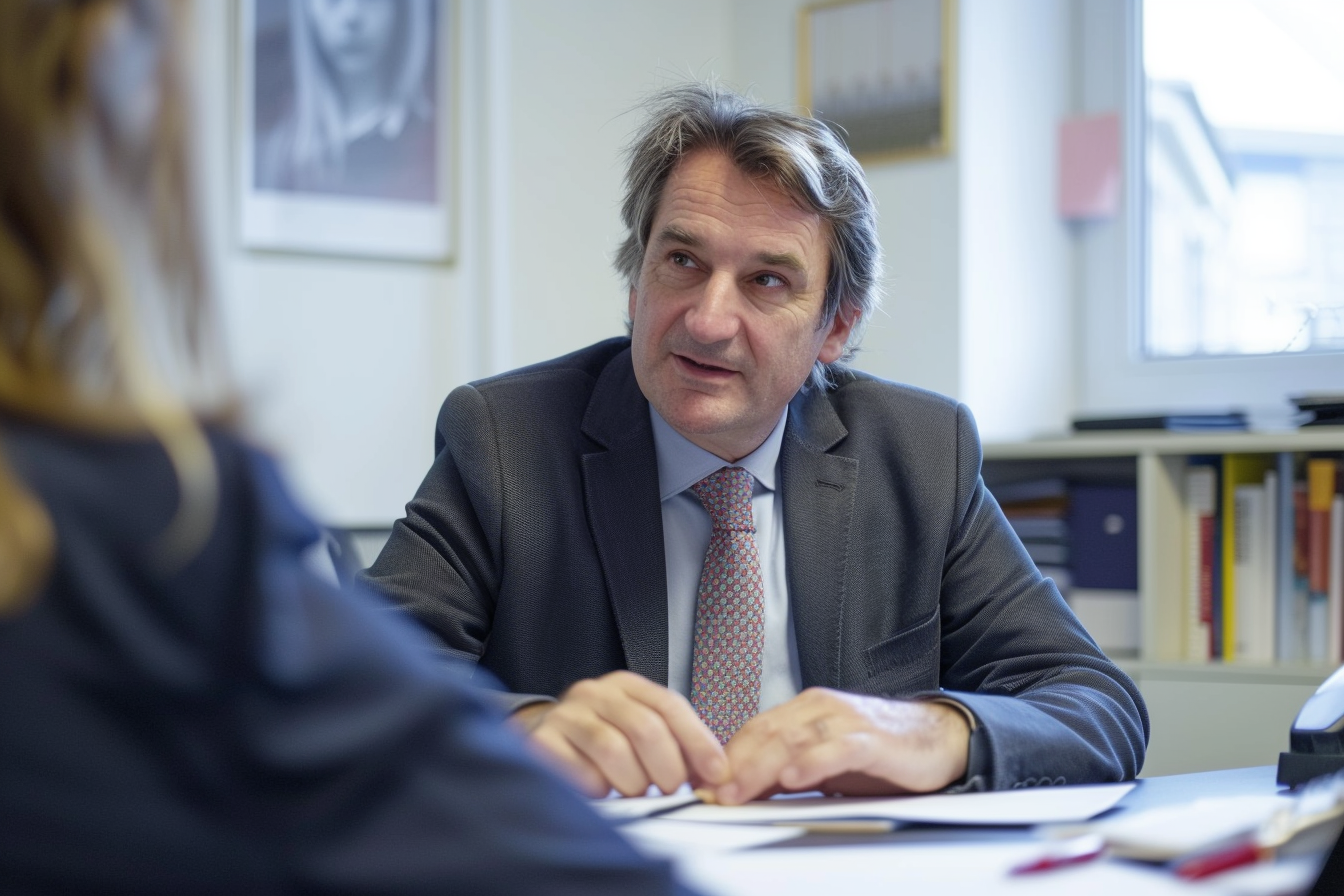 Image gratuite Avocat défense publique discutant dossier 3