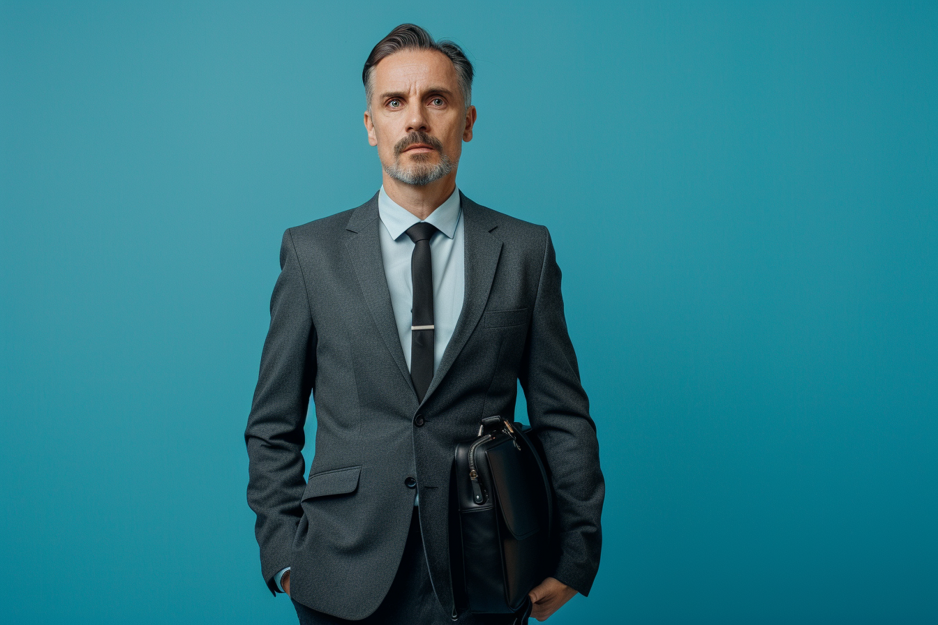 Image gratuite Avocat en costume tenant mallette 2