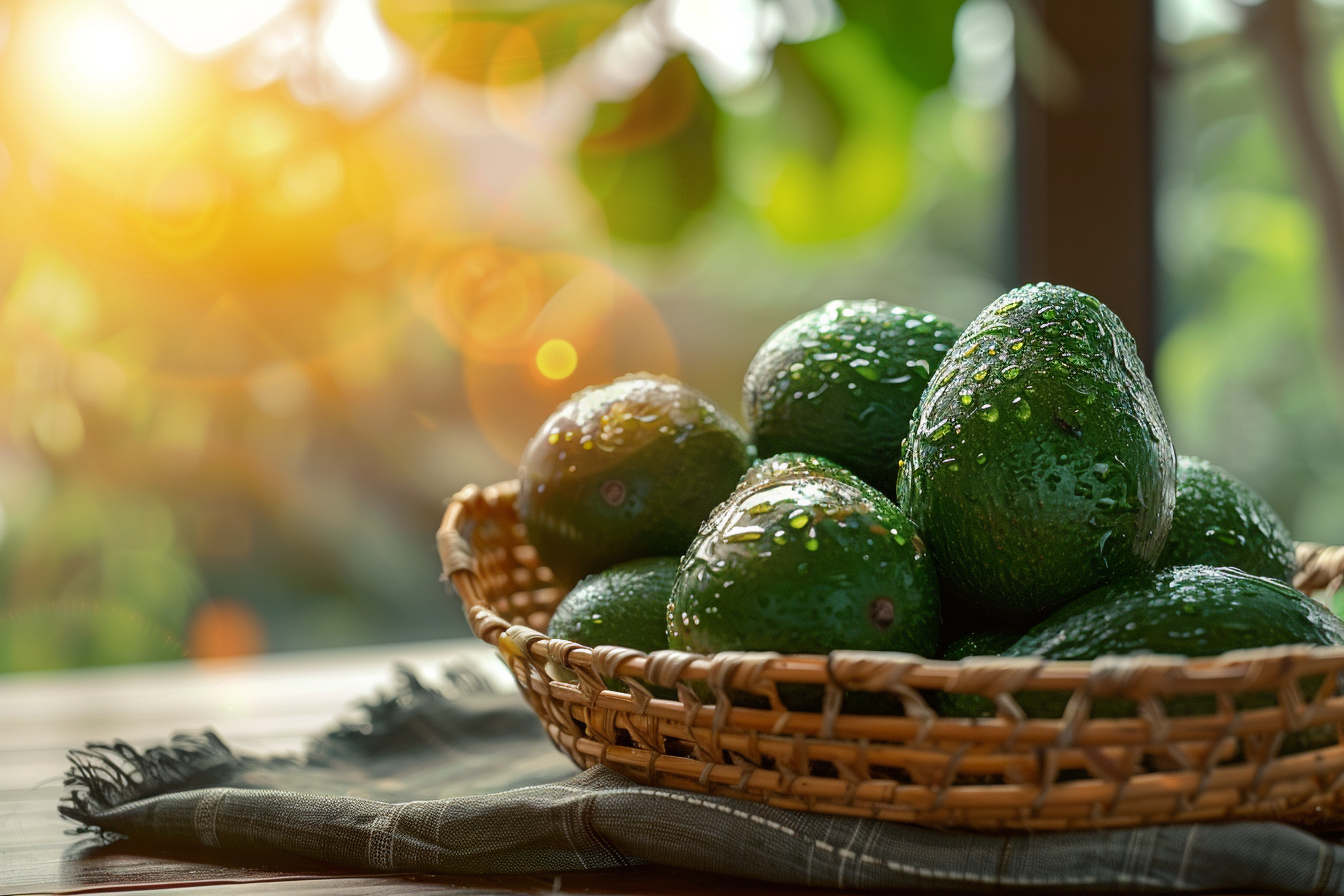 Image gratuite Avocats dans panier en osier 2