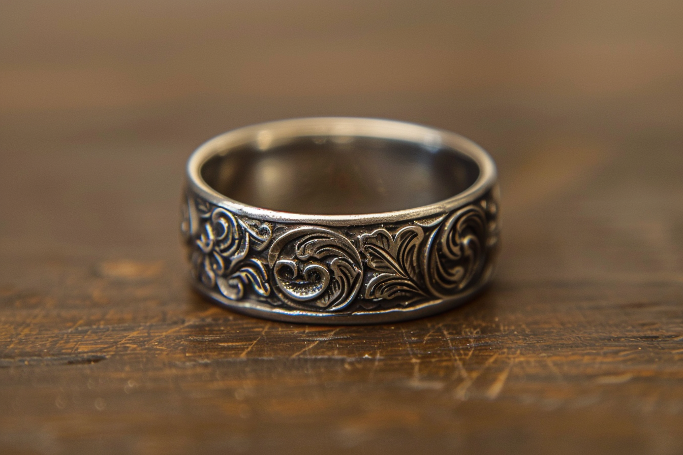 Image gratuite Bague argent antique gravée 1