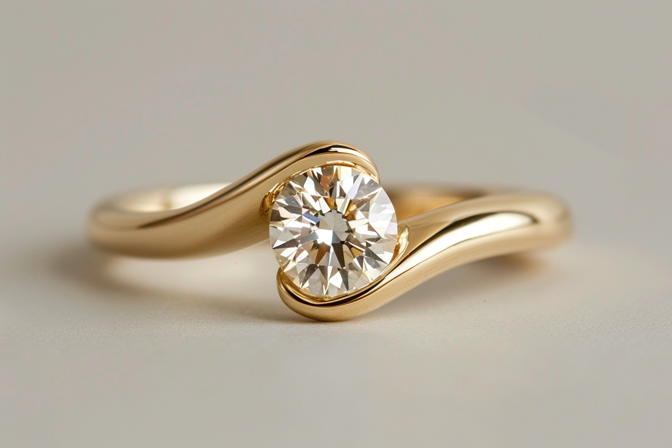 Image gratuite Bague de fiançailles moderne solitaire 1