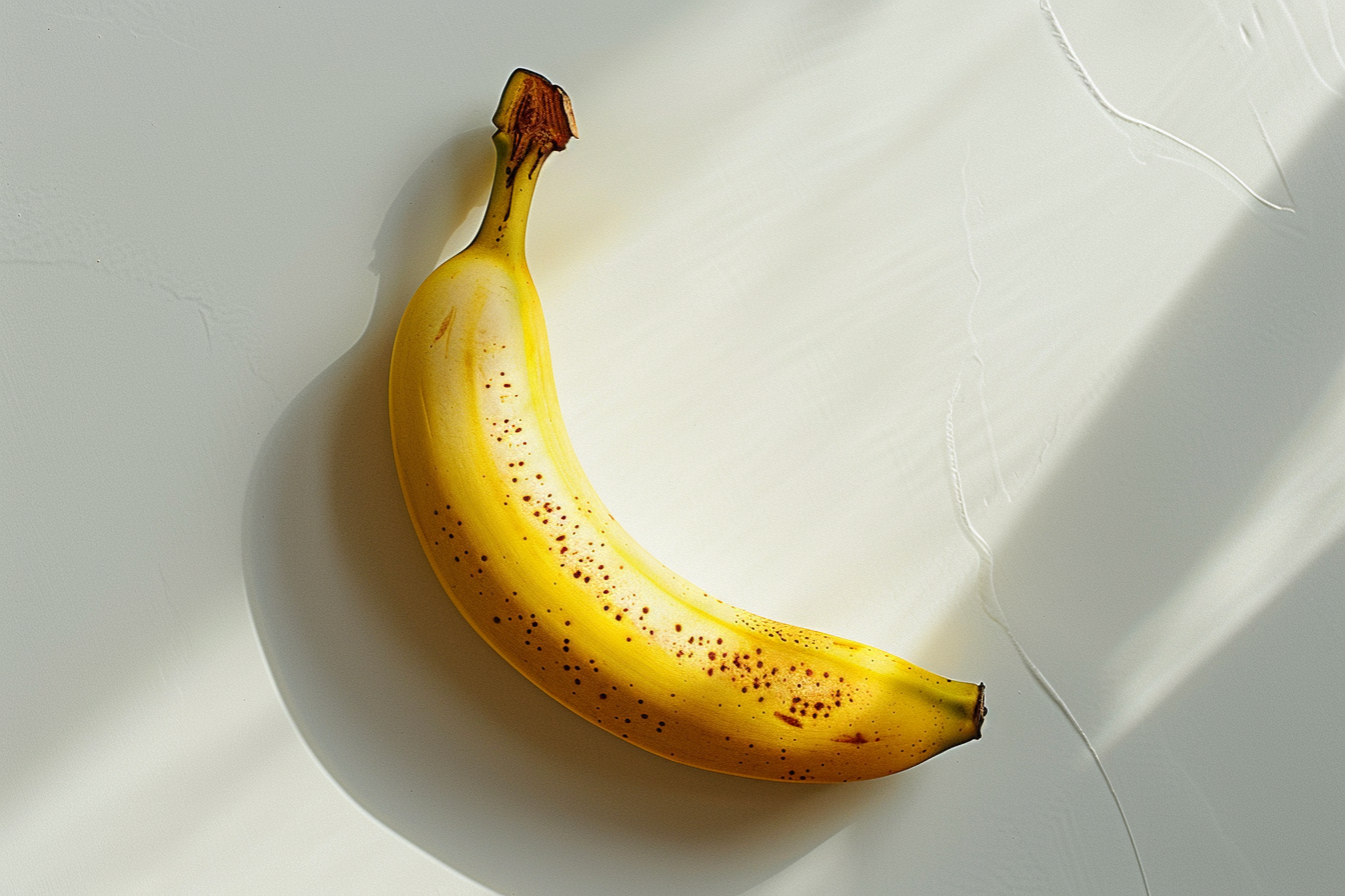 Image gratuite Banane mûre sur fond blanc 1