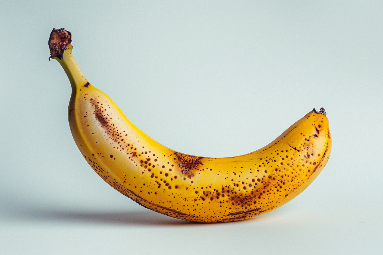 Image gratuite Banane mûre sur fond blanc 2