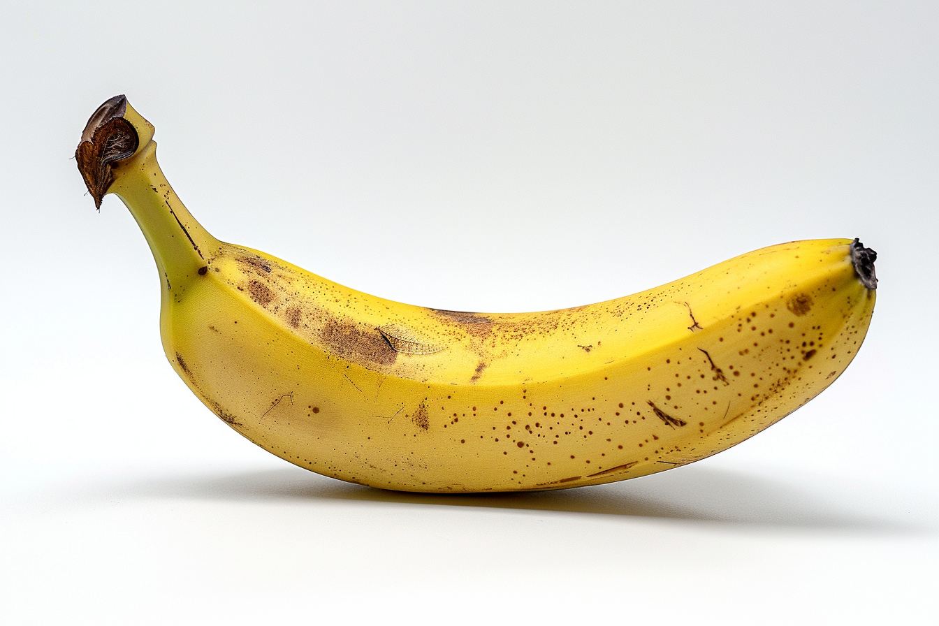 Image gratuite Banane mûre sur fond blanc 3