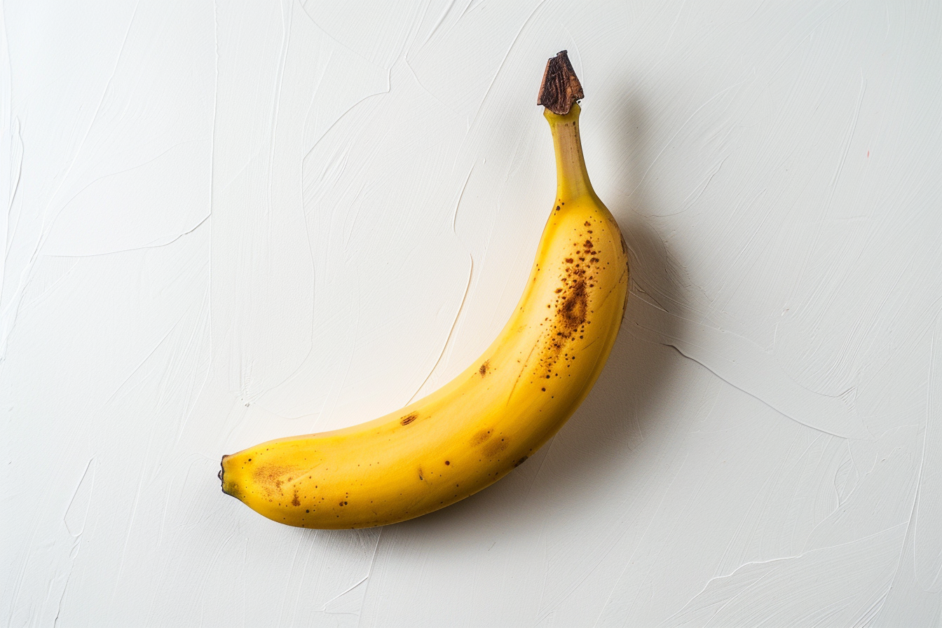 Image gratuite Banane mûre sur fond blanc 4