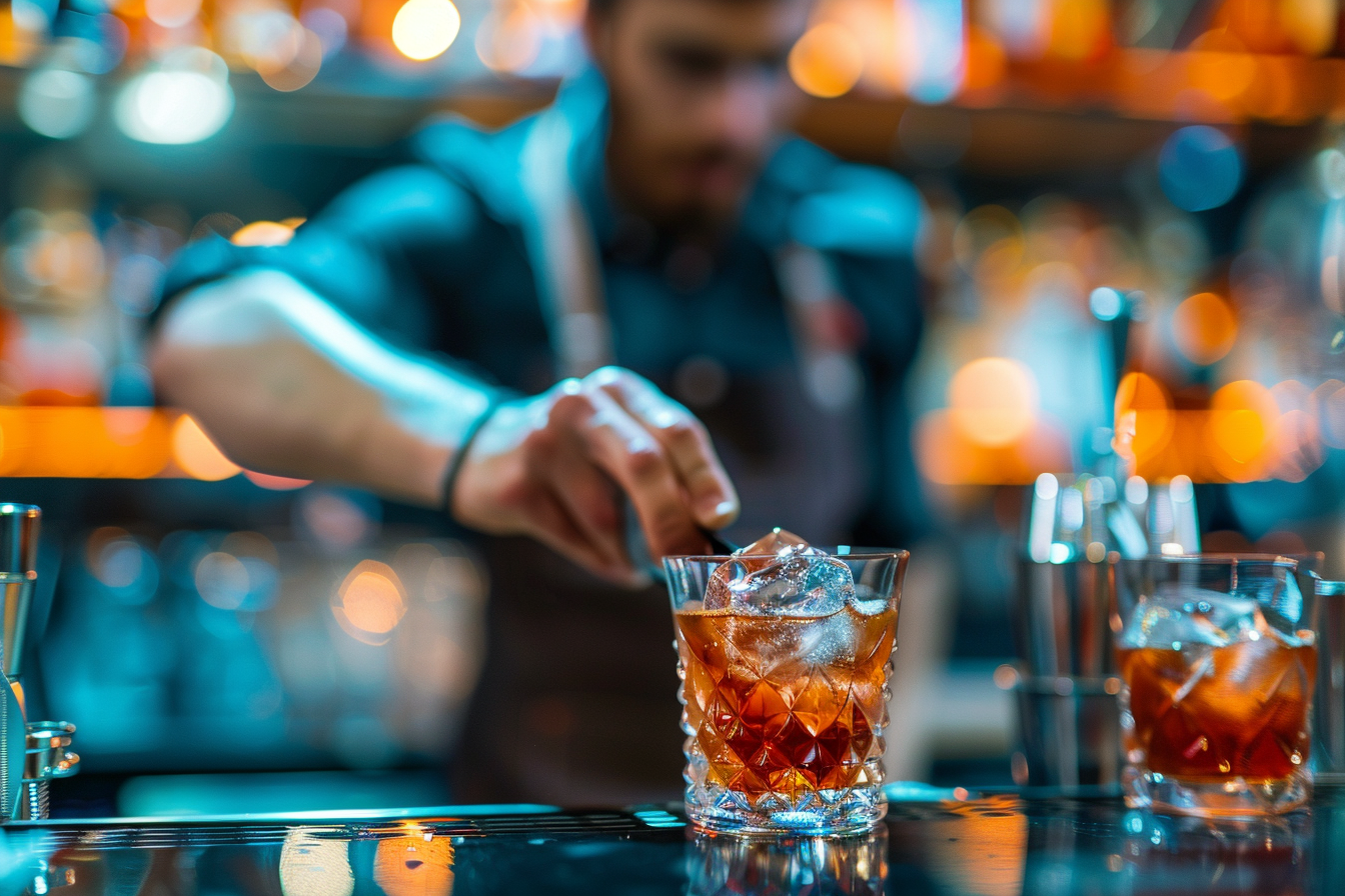 Image gratuite Barman préparant cocktails 1