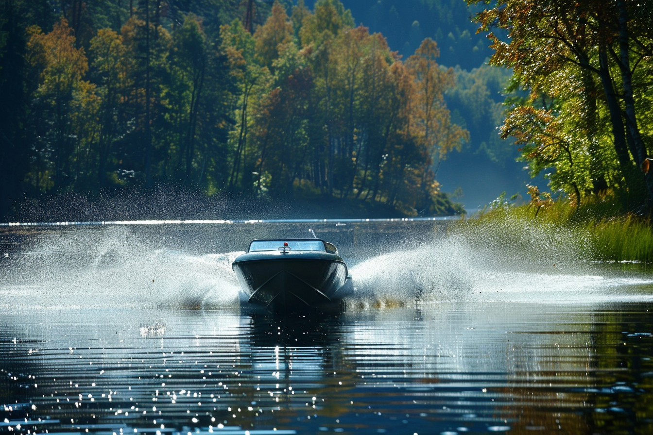 Image gratuite Bateau à moteur sur un lac 1