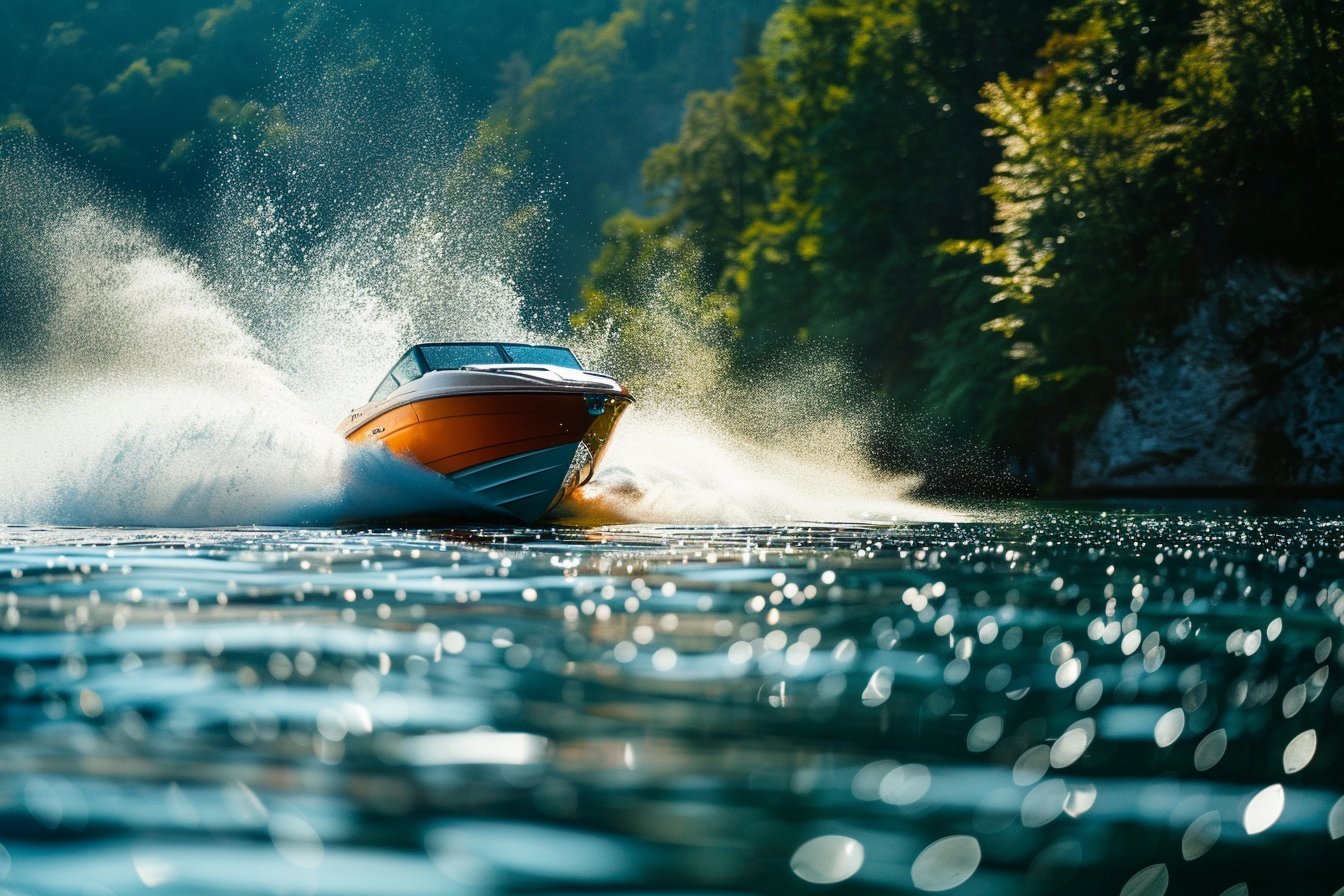 Image gratuite Bateau à moteur sur un lac 2