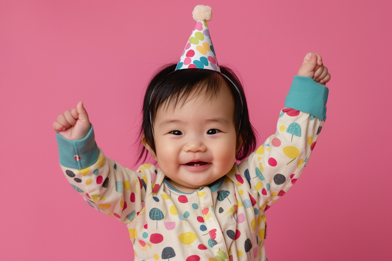 Image gratuite Bébé célébrant avec un chapeau de fête 2