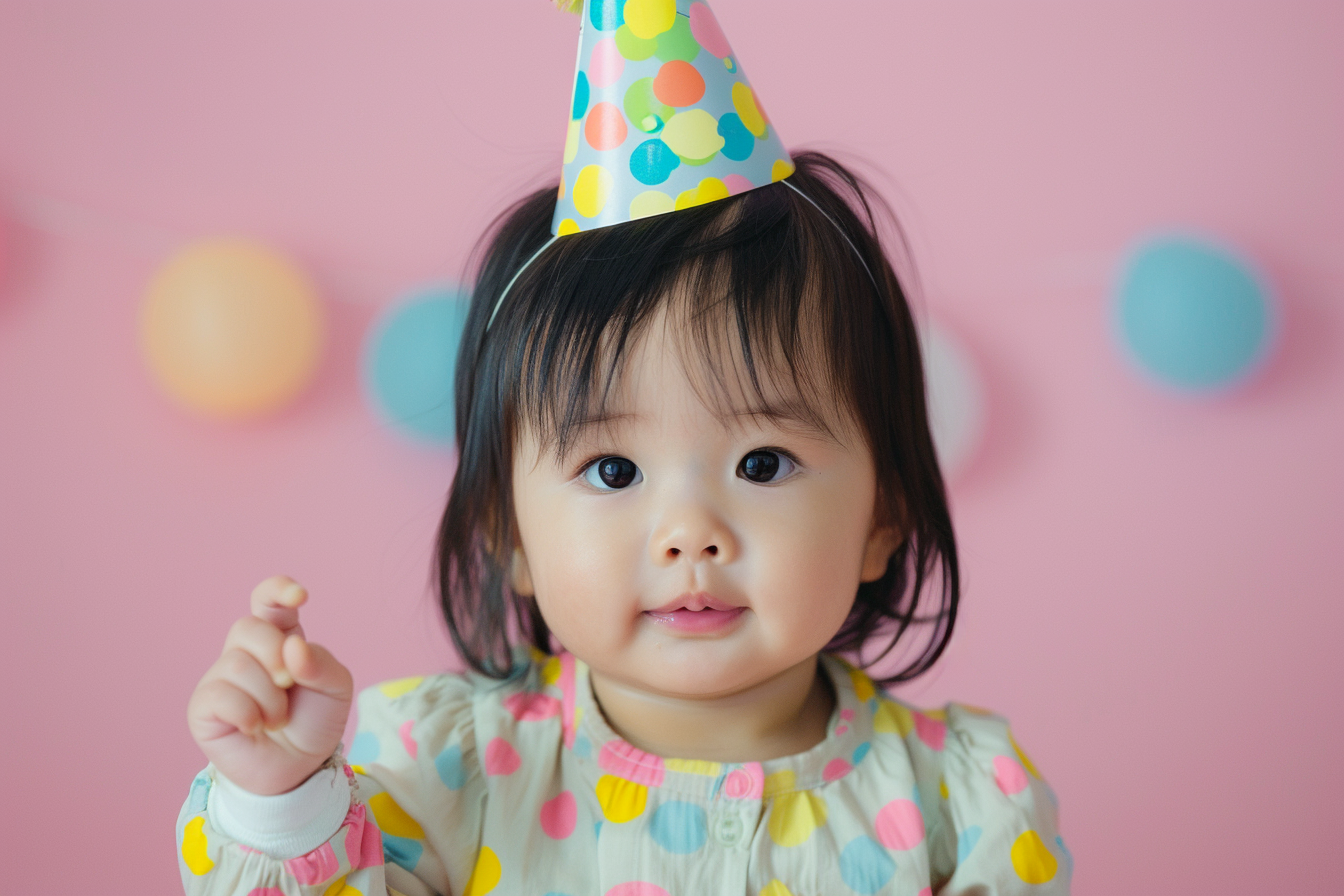 Image gratuite Bébé célébrant avec un chapeau de fête 3