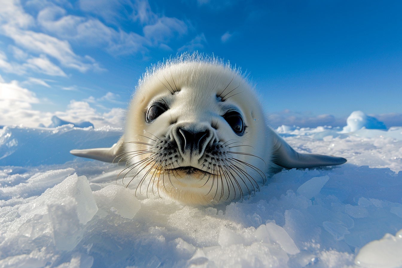 Image gratuite Bébé phoque sur la glace 2
