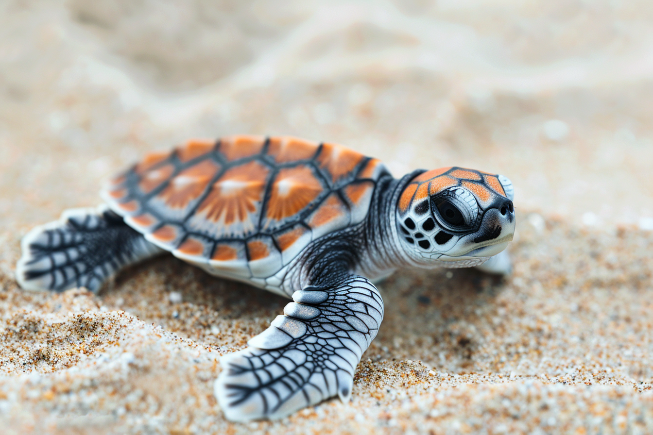 Image gratuite Bébé tortue sur la plage 5