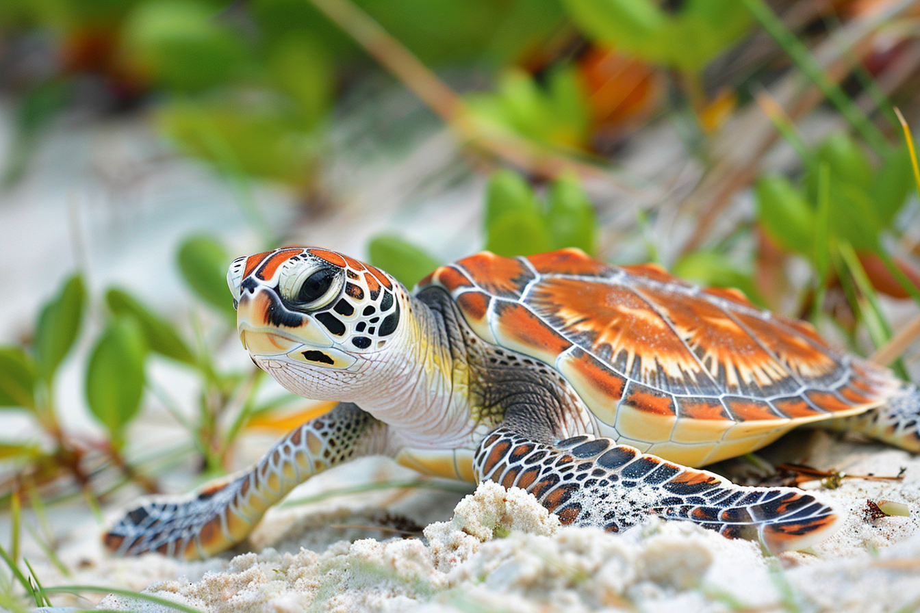 Image gratuite Bébé tortue sur la plage 6
