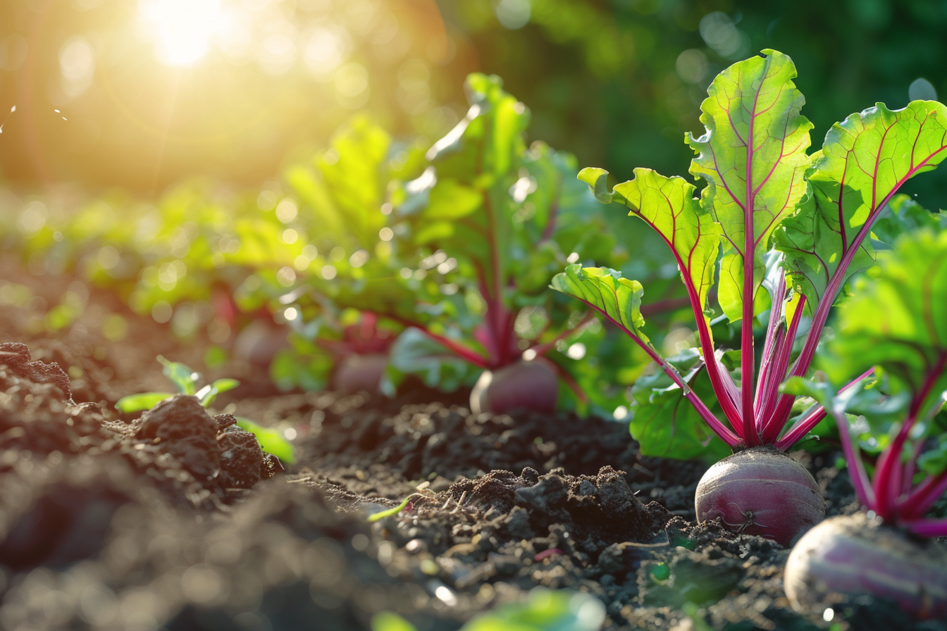 Image gratuite Betteraves dans jardin ensoleillé 1