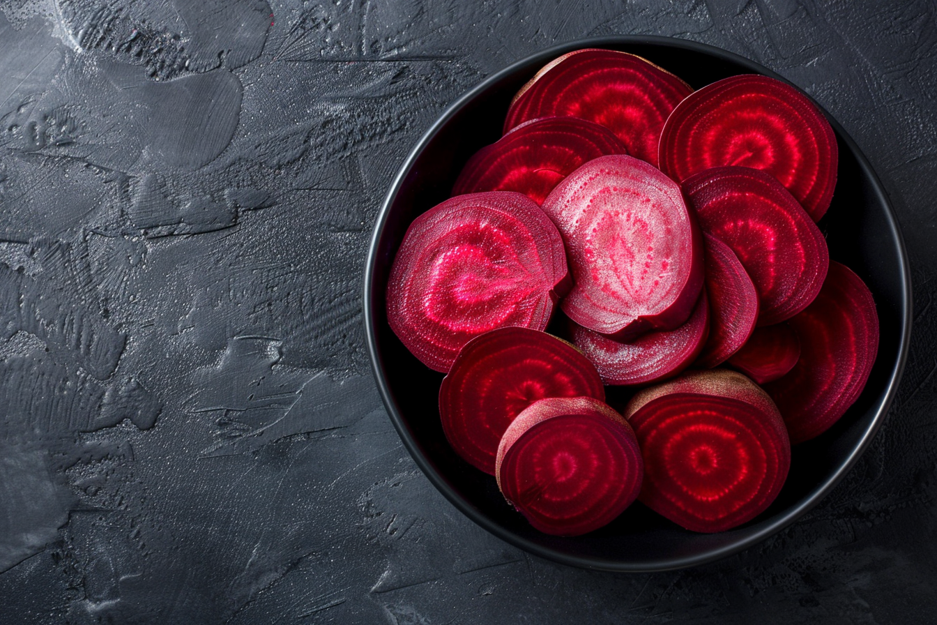 Image gratuite Betteraves tranchées dans bol noir 2
