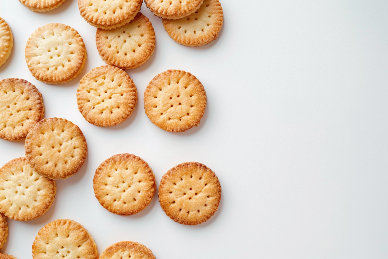 Image gratuite Biscuits apéritifs sur fond blanc 1
