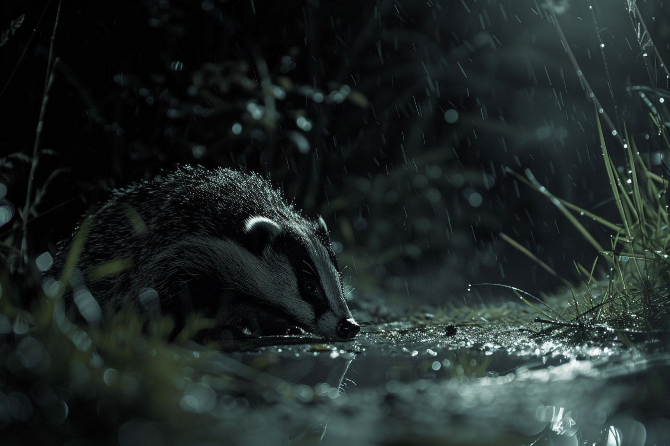 Image gratuite Blaireau éclairé par la lune 1