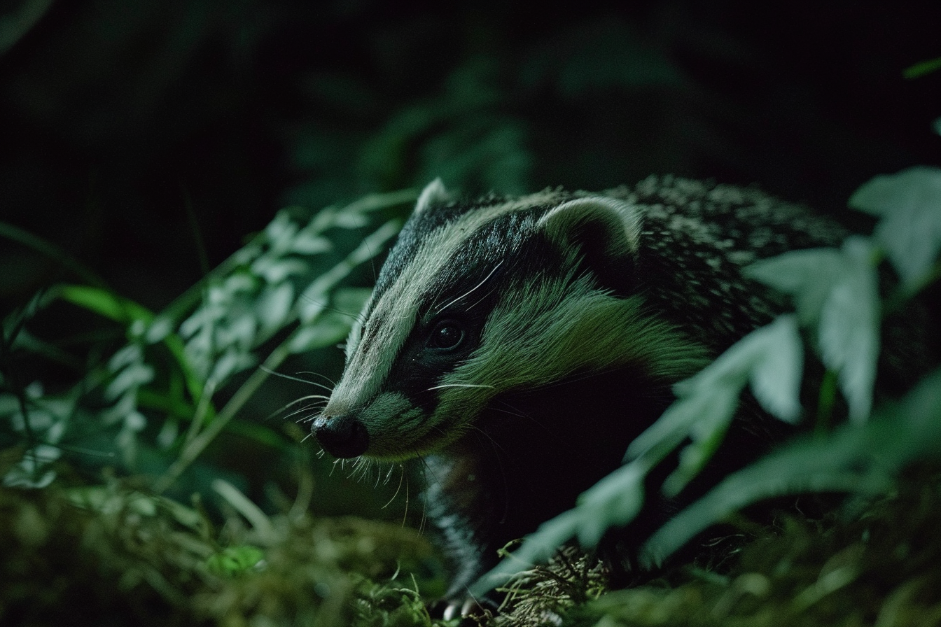 Image gratuite Blaireau éclairé par la lune 2