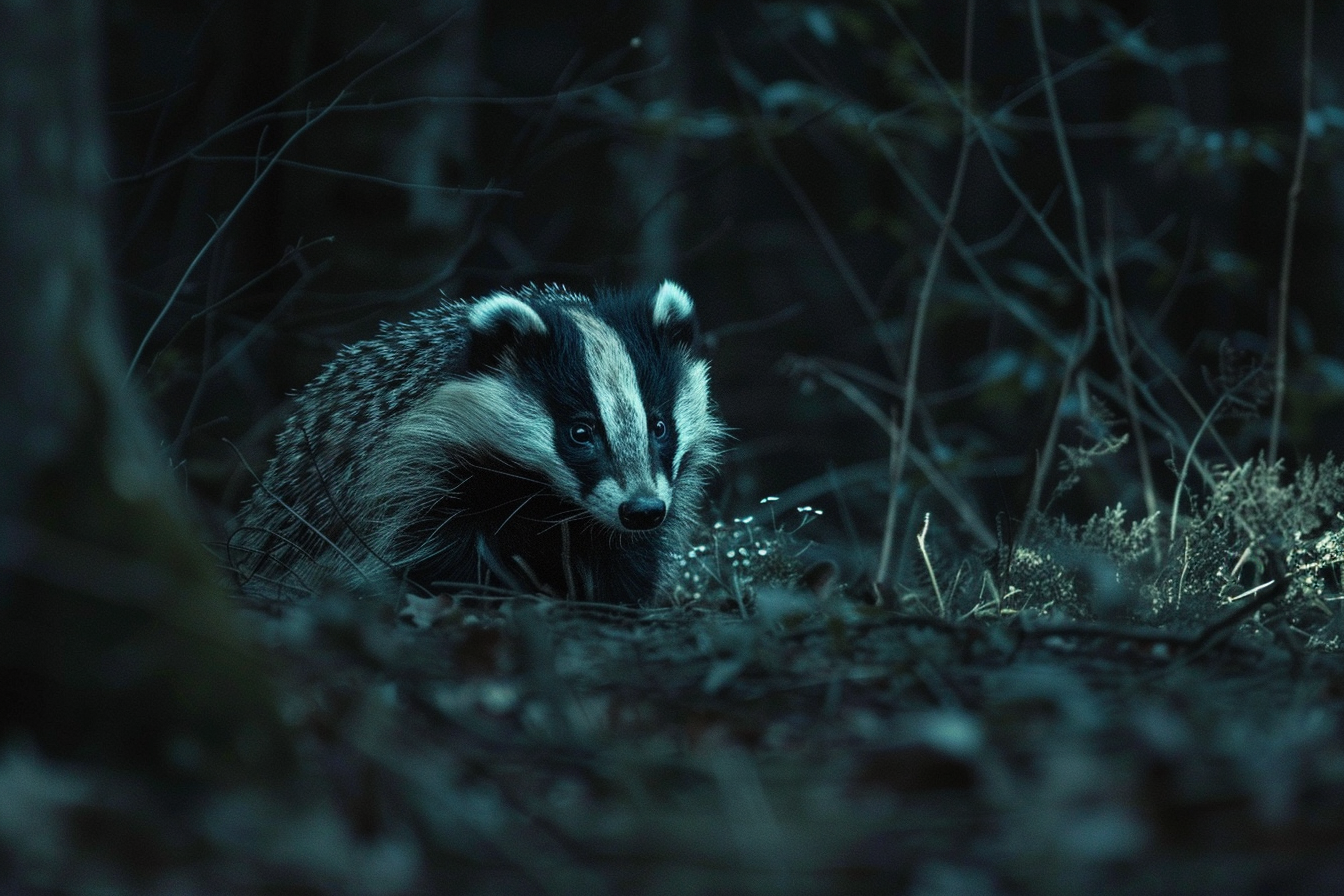 Image gratuite Blaireau éclairé par la lune 3