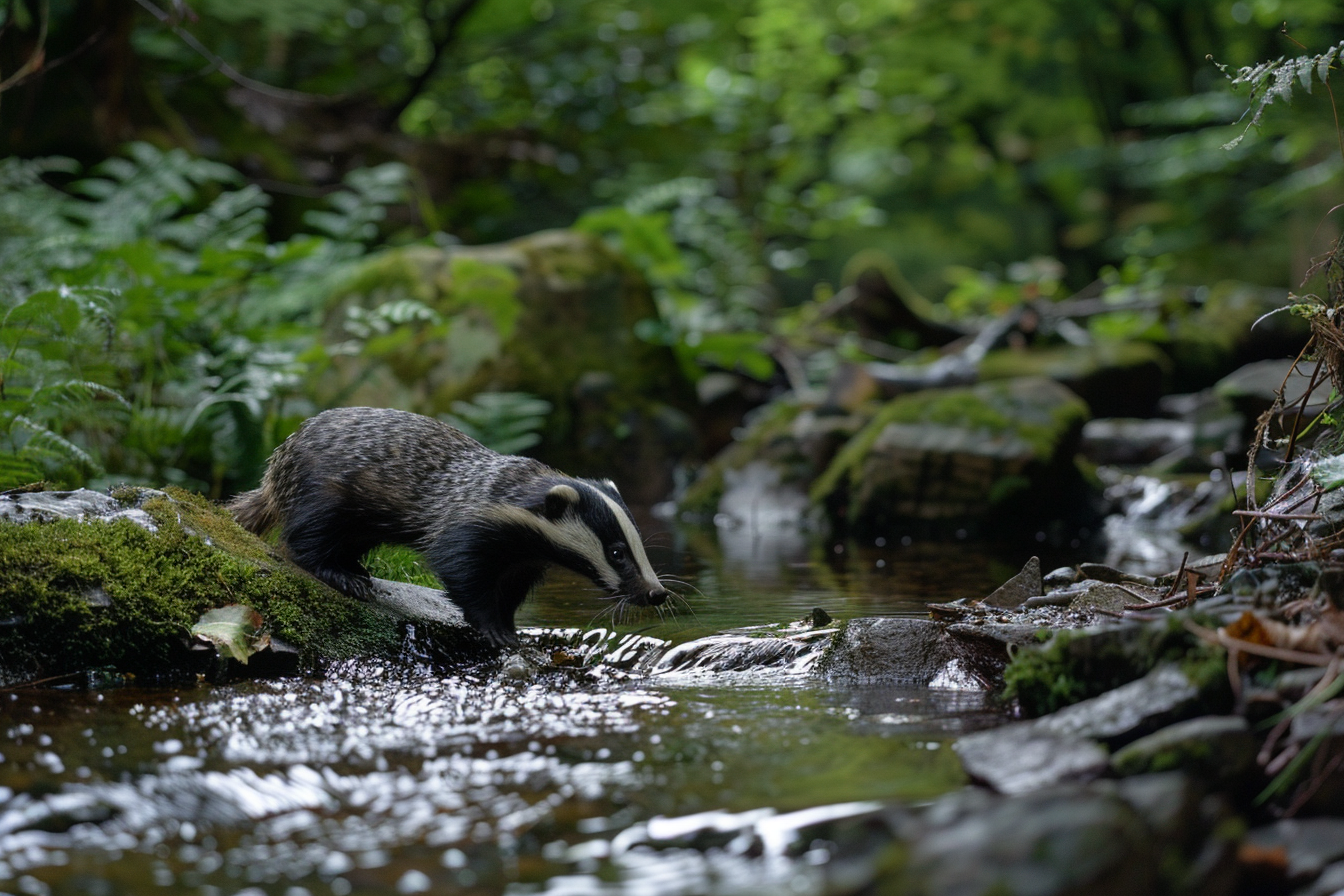Image gratuite Blaireau traversant un ruisseau 3