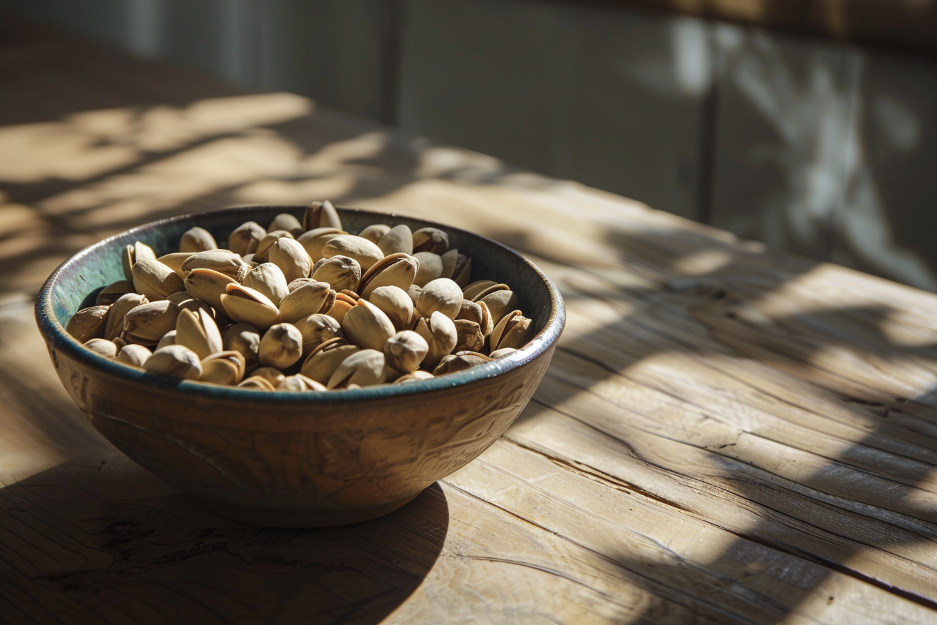 Image gratuite Bol de pistaches sur table en bois 2
