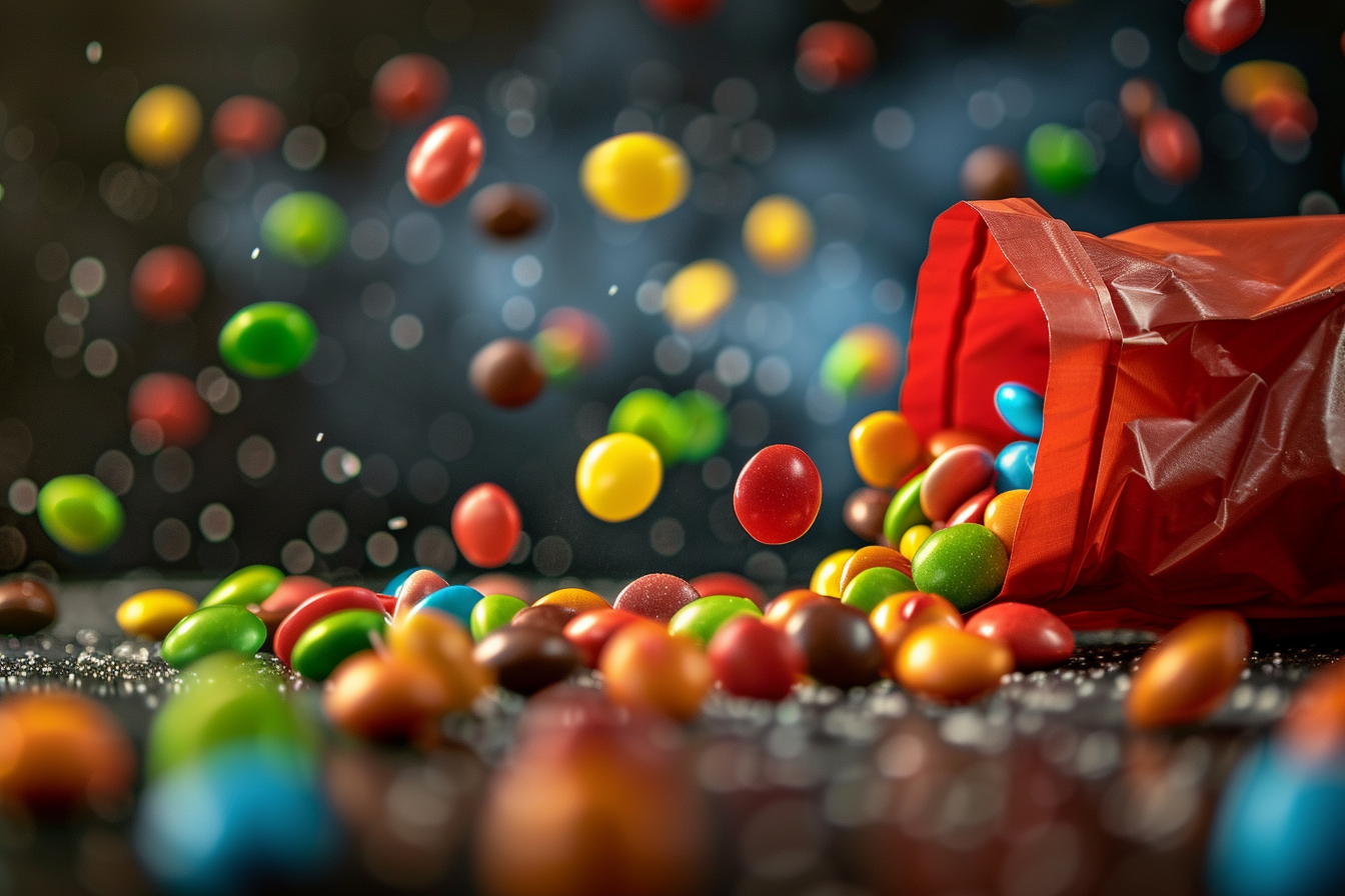 Image gratuite Bonbons se déversant d&rsquo;un sac 1