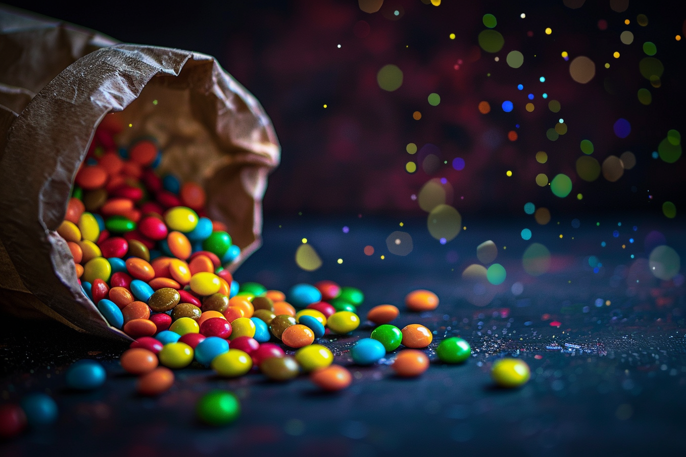 Image gratuite Bonbons se déversant d&rsquo;un sac 2