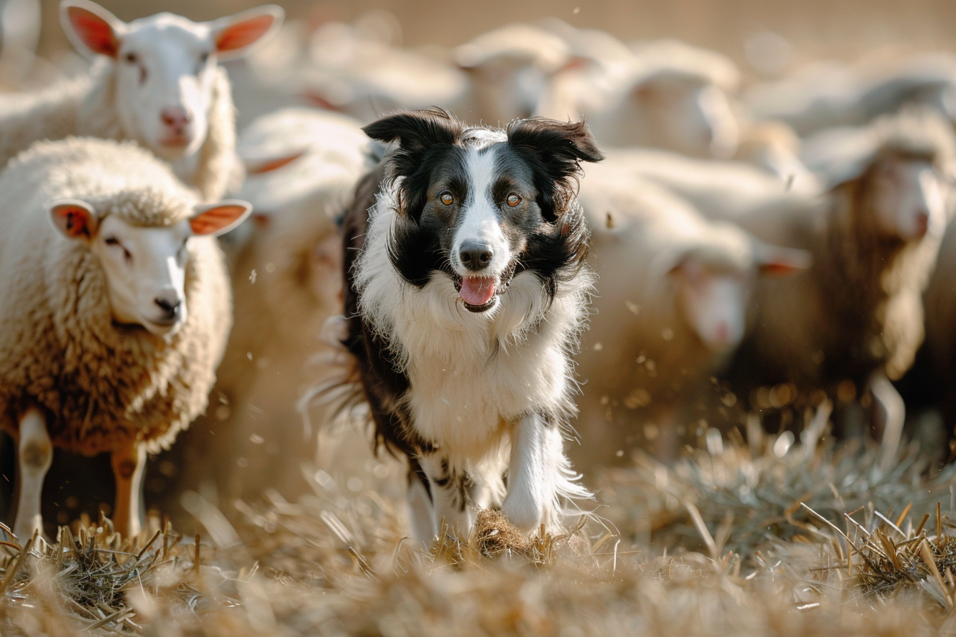 Image gratuite Border collie rassemblant moutons 2