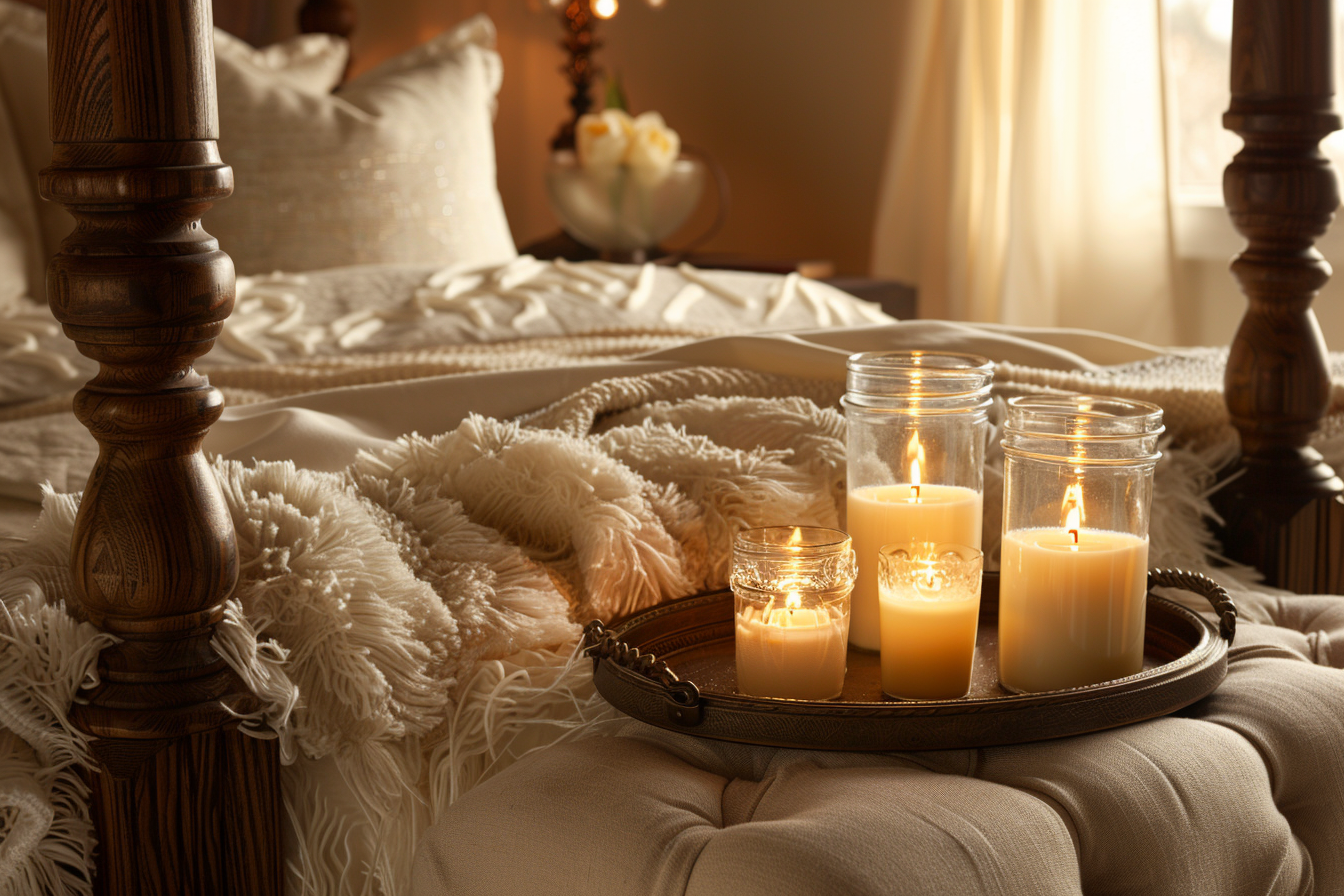 Image gratuite Bougies parfumées sur plateau décoratif 1