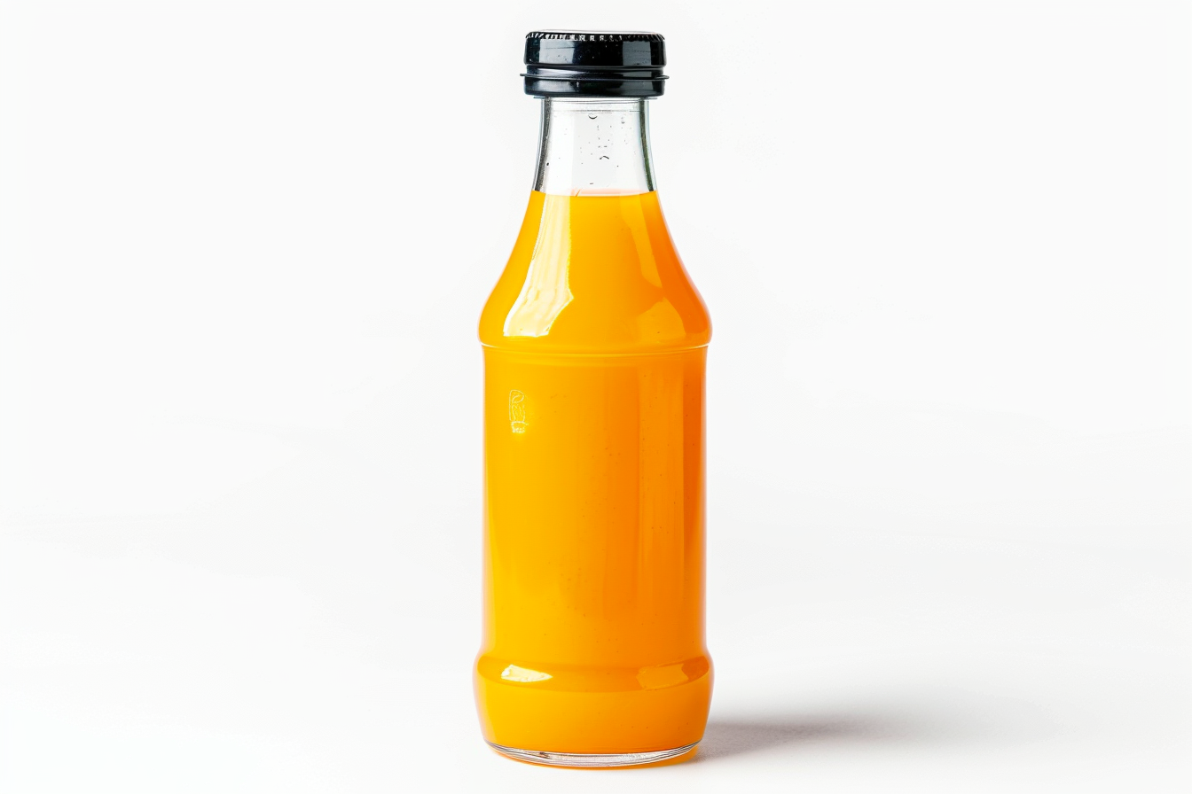 Image gratuite Bouteille de jus d&rsquo;orange isolée 1