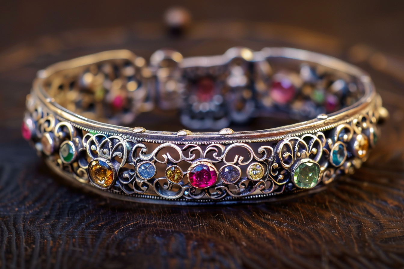 Image gratuite Bracelet en argent avec pierres 1