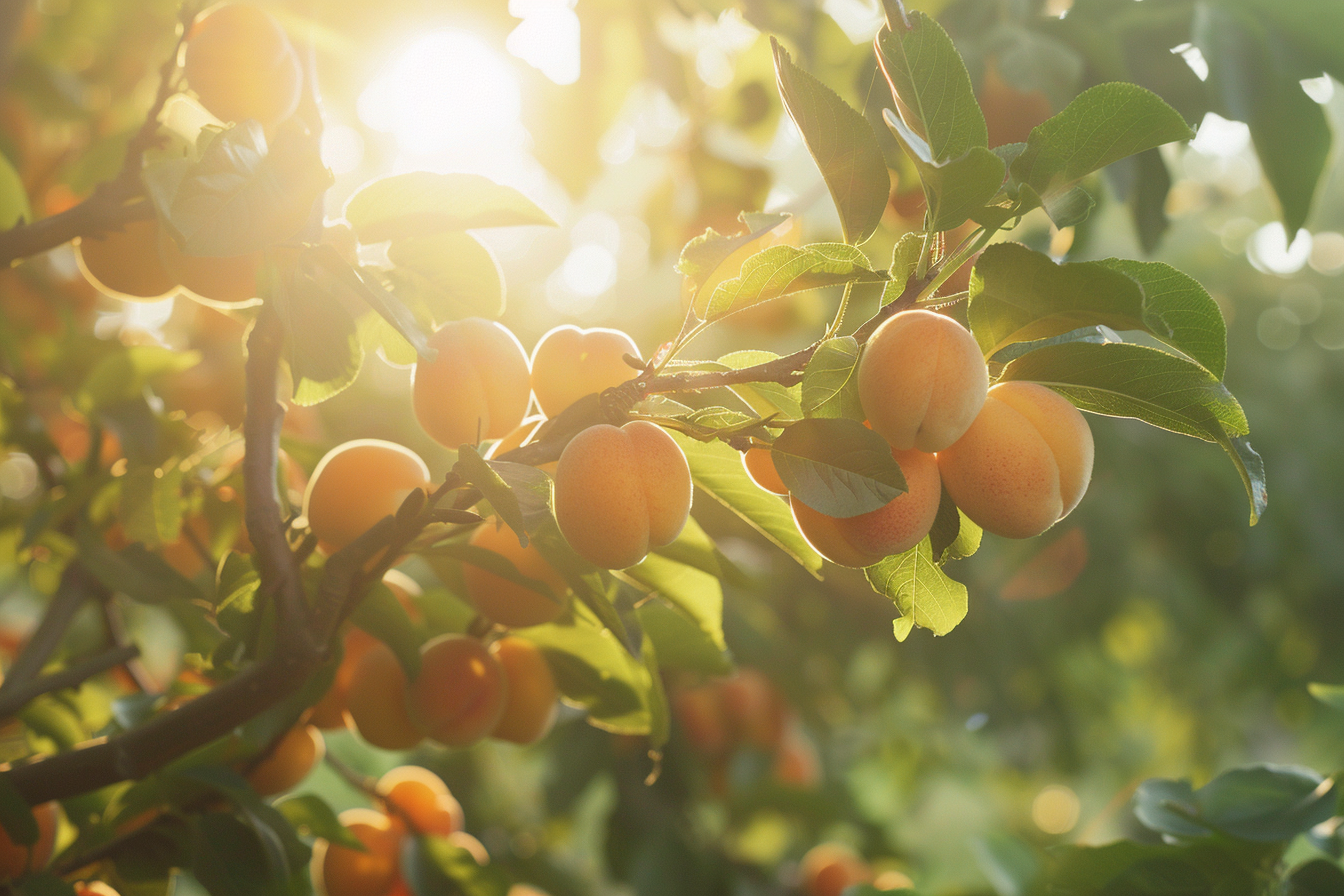 Image gratuite Branche d&rsquo;abricotier avec abricots mûrs 2