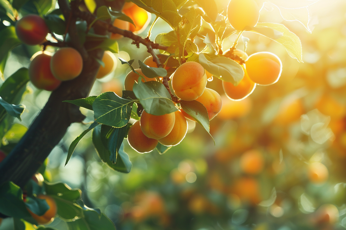 Image gratuite Branche d&rsquo;abricotier avec abricots mûrs 8