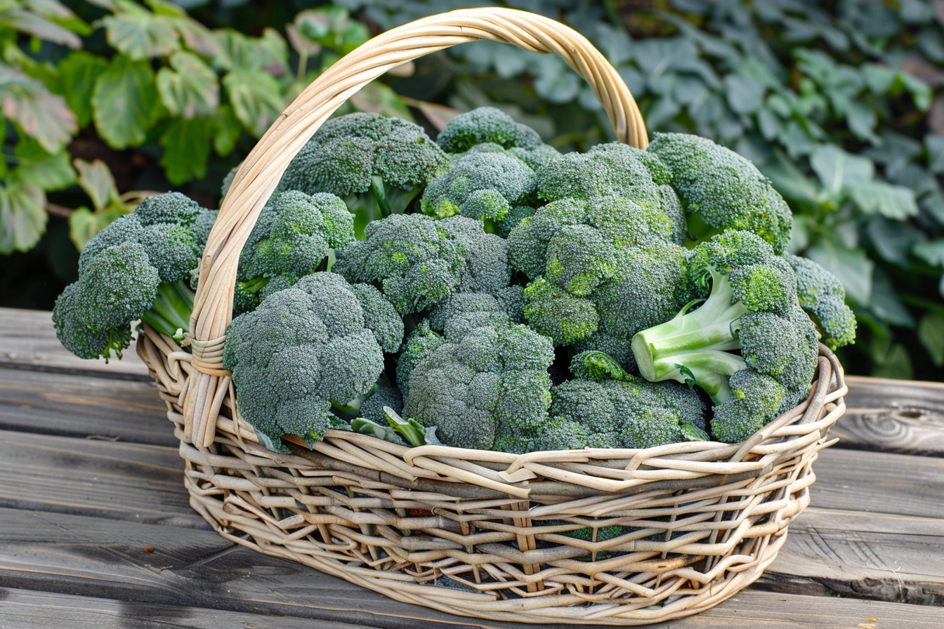 Image gratuite Brocoli dans panier rustique 1