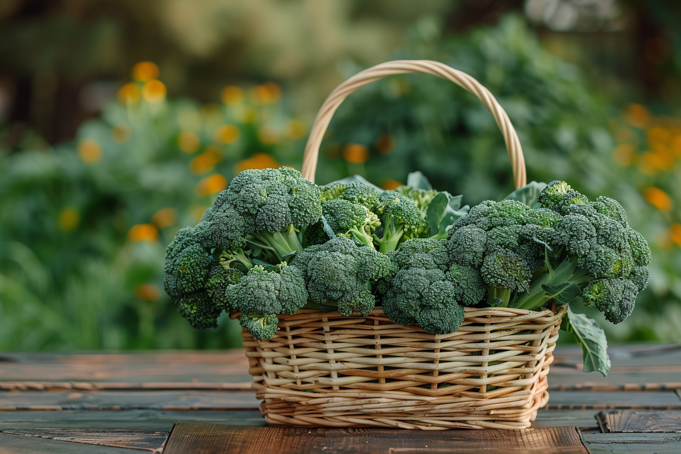 Image gratuite Brocoli dans panier rustique 2
