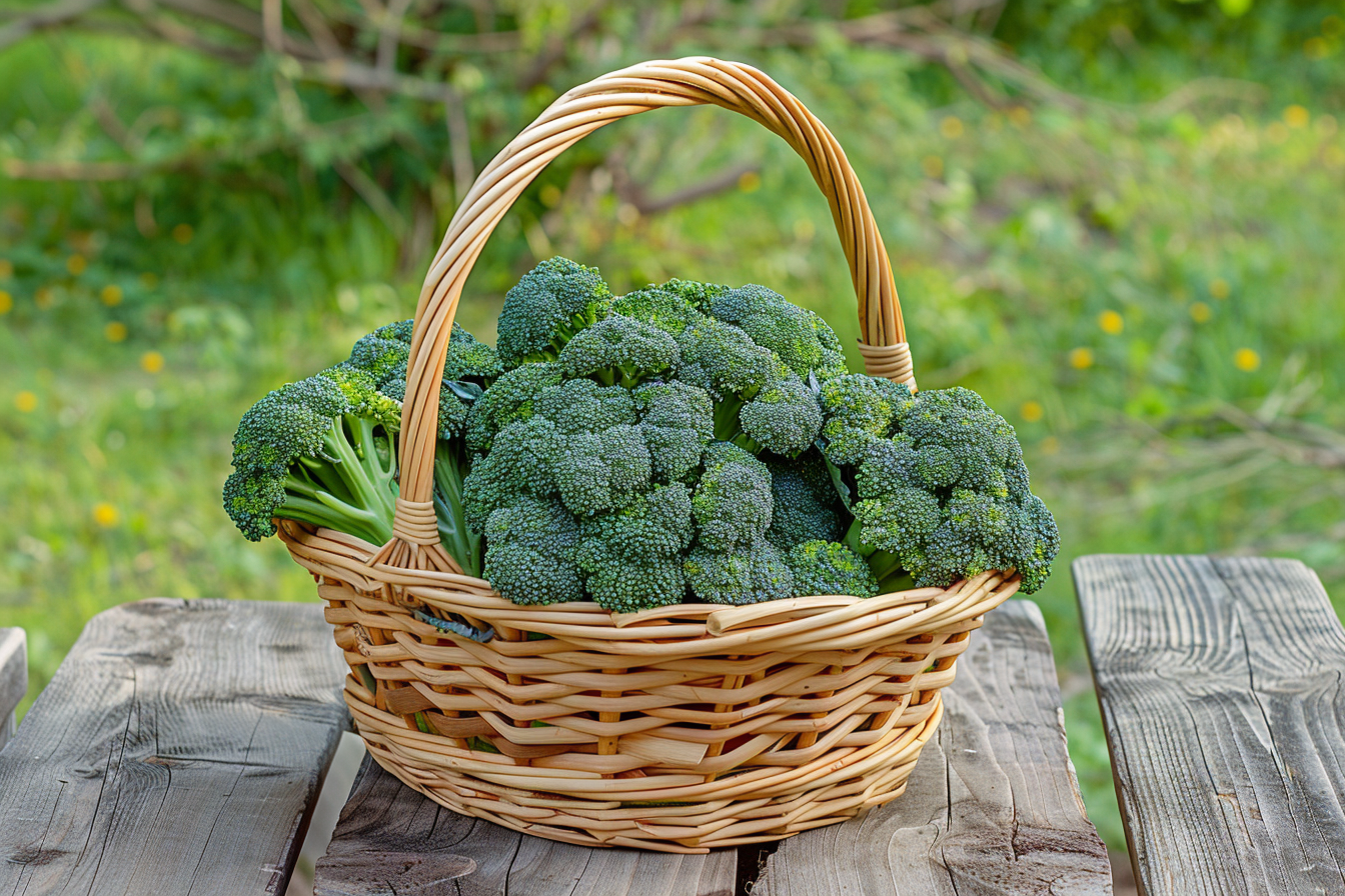 Image gratuite Brocoli dans panier rustique 3