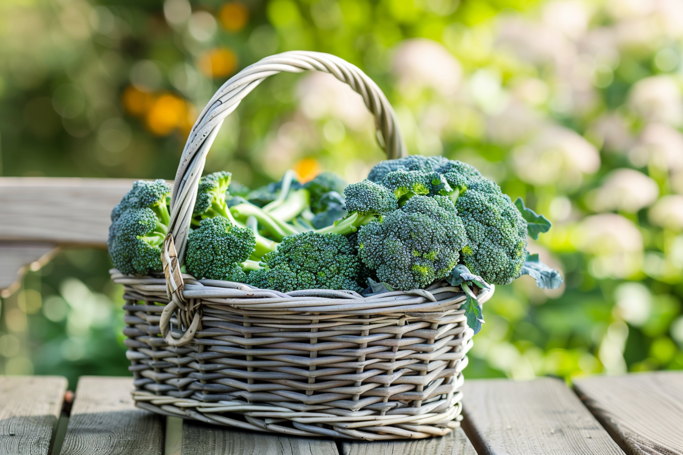 Image gratuite Brocoli dans panier rustique 4