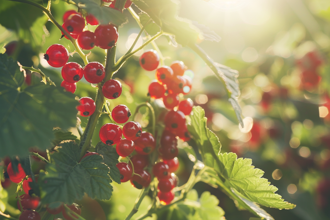 Image gratuite Buisson de groseilles mûres dans jardin 1