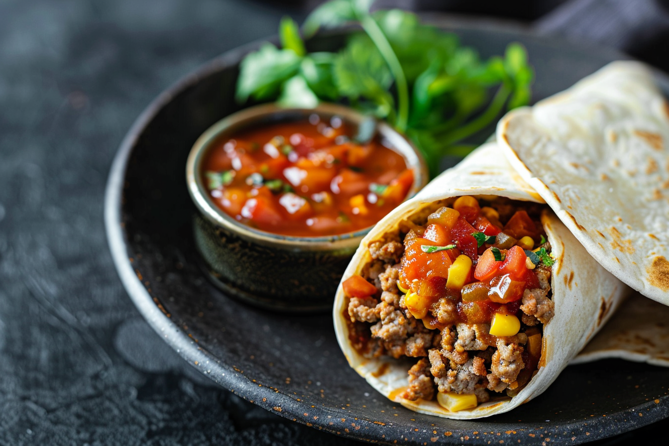 Image gratuite Burrito avec de la salsa 2