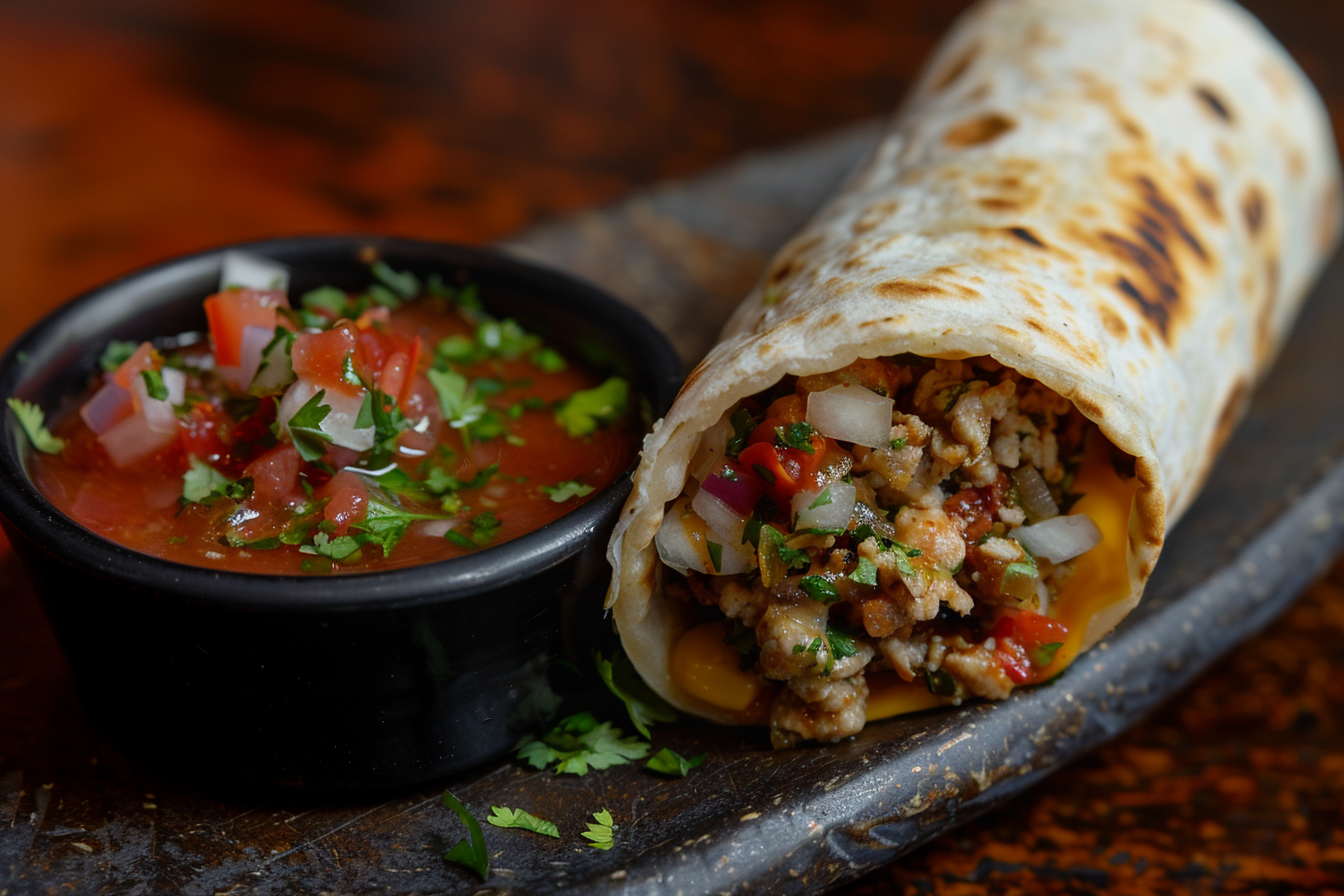 Image gratuite Burrito avec de la salsa 3