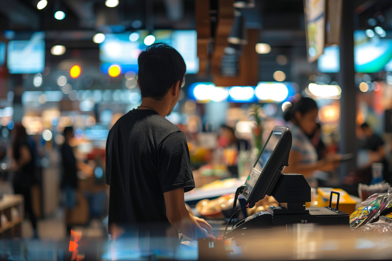 Image gratuite Caissier de détail à une caisse 1