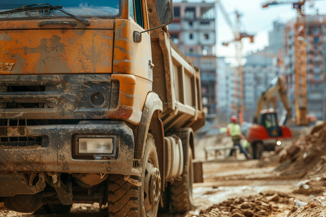 Image gratuite Camion de chantier en action 1