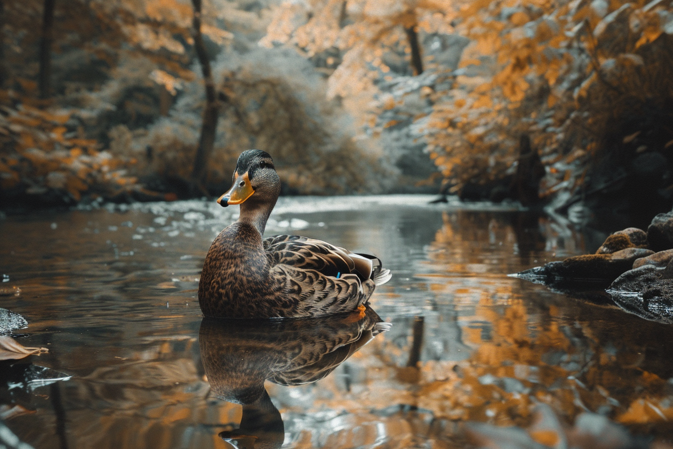 Image gratuite Canard au bord de la rivière 1