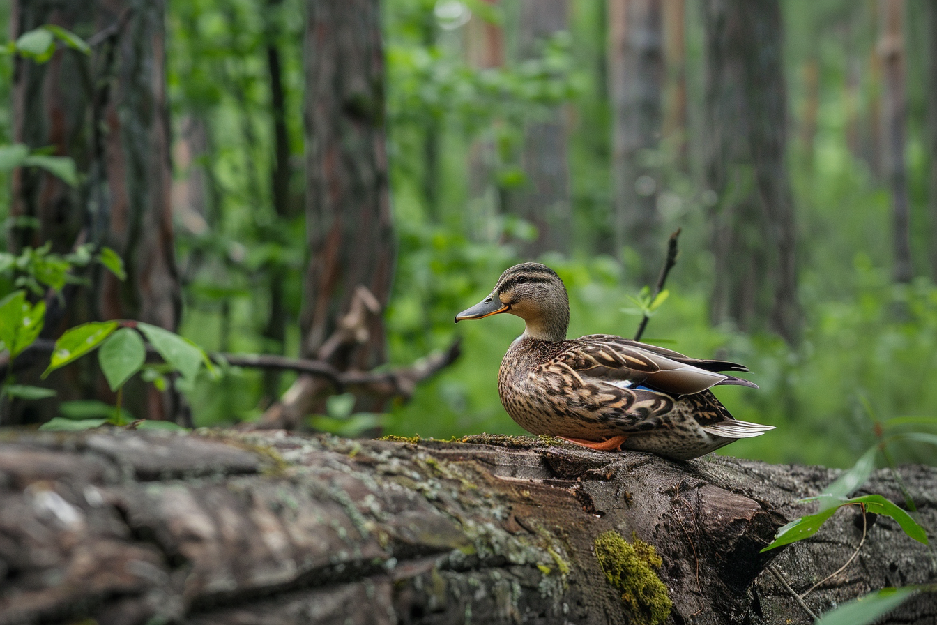 Image gratuite Canard et bûche 2